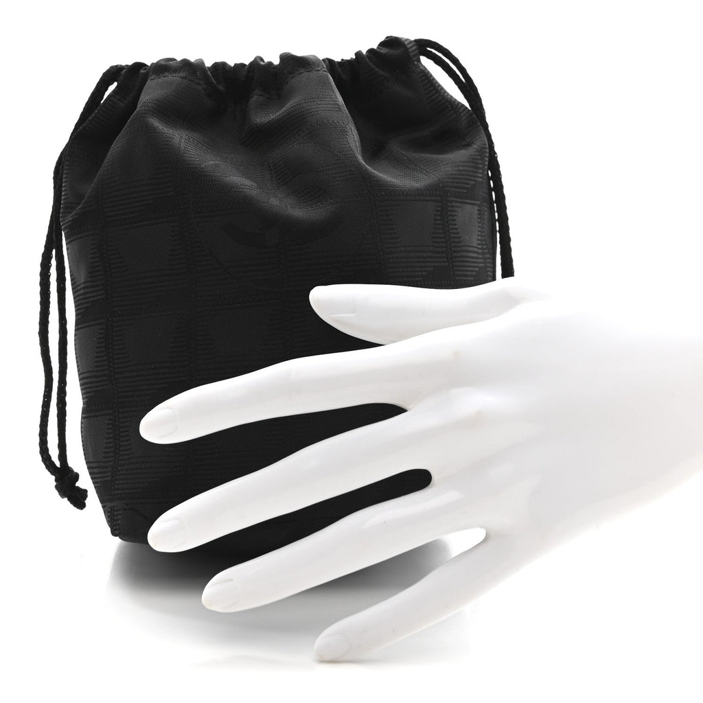 Chanel Nylon Travel Drawstring Bag Black