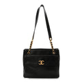 Chanel Lambskin CC Flap Shopping Tote Black