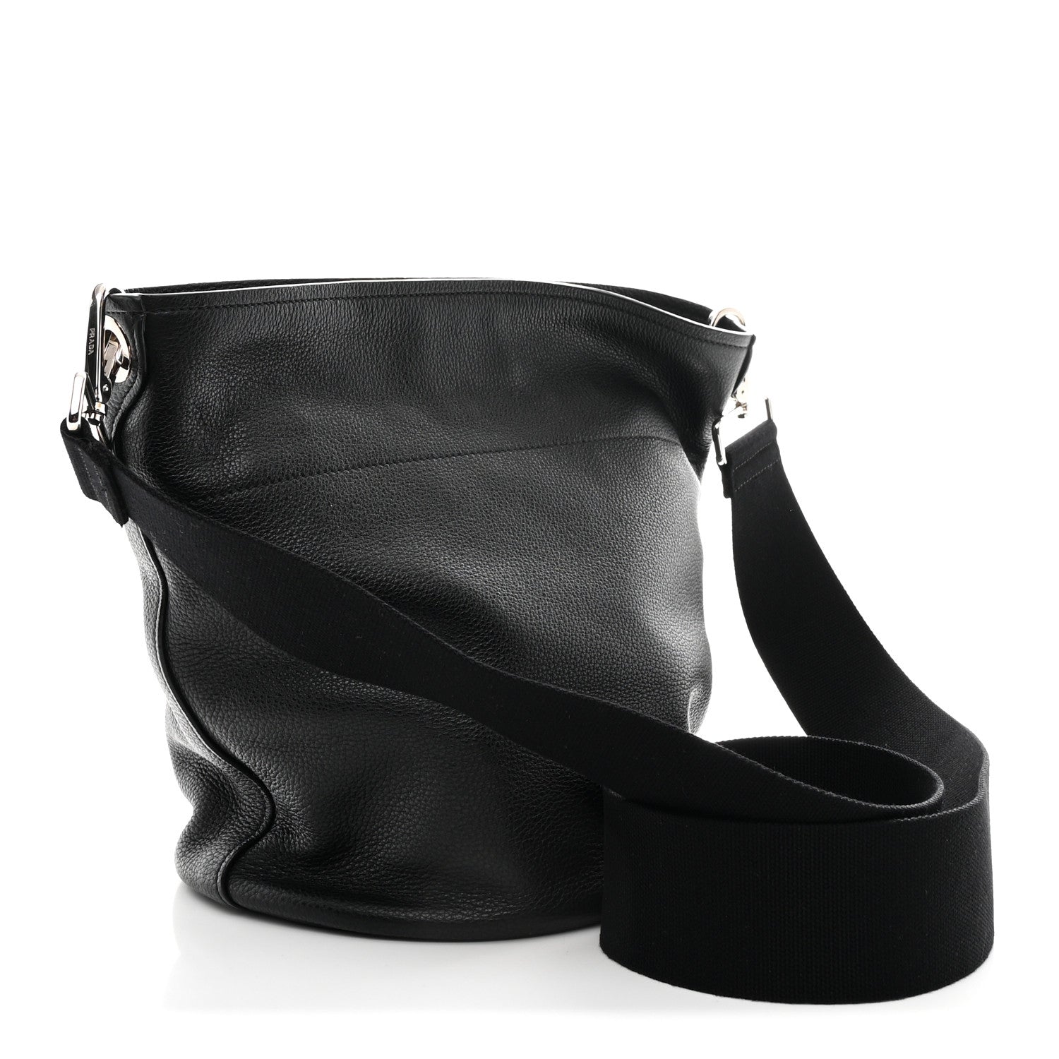 Prada Vitello Daino Bucket Bag Black