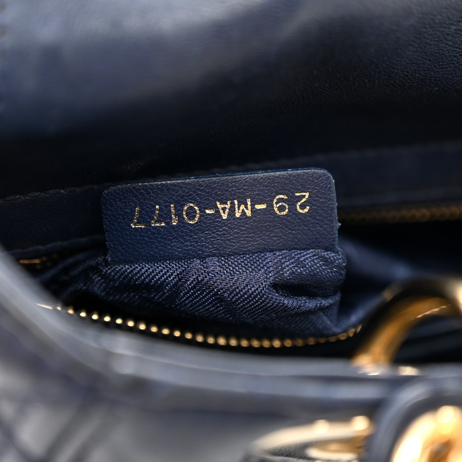 Christian Dior Lambskin Cannage Small Lucky Badges My Lady Dior Navy