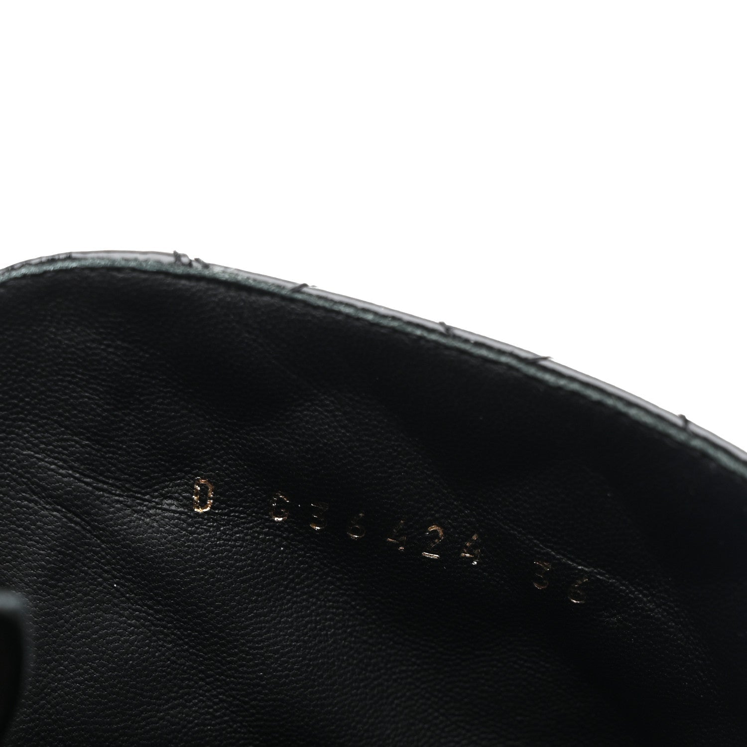Chanel Shiny Calfskin Quilted Lace Up Combat Boots 36 Black