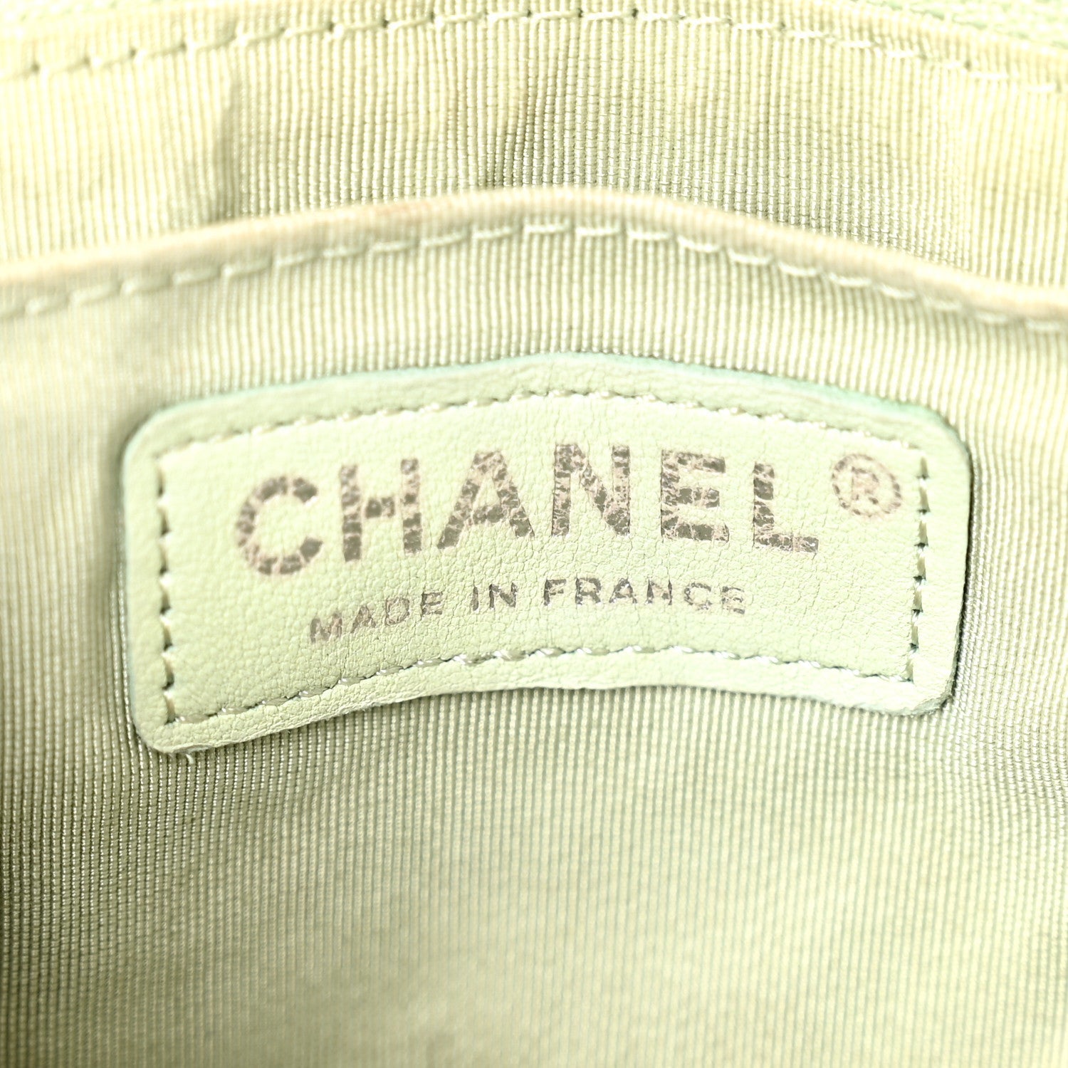 Chanel Tweed Quilted Mini Rectangular Flap Light Green Silver White