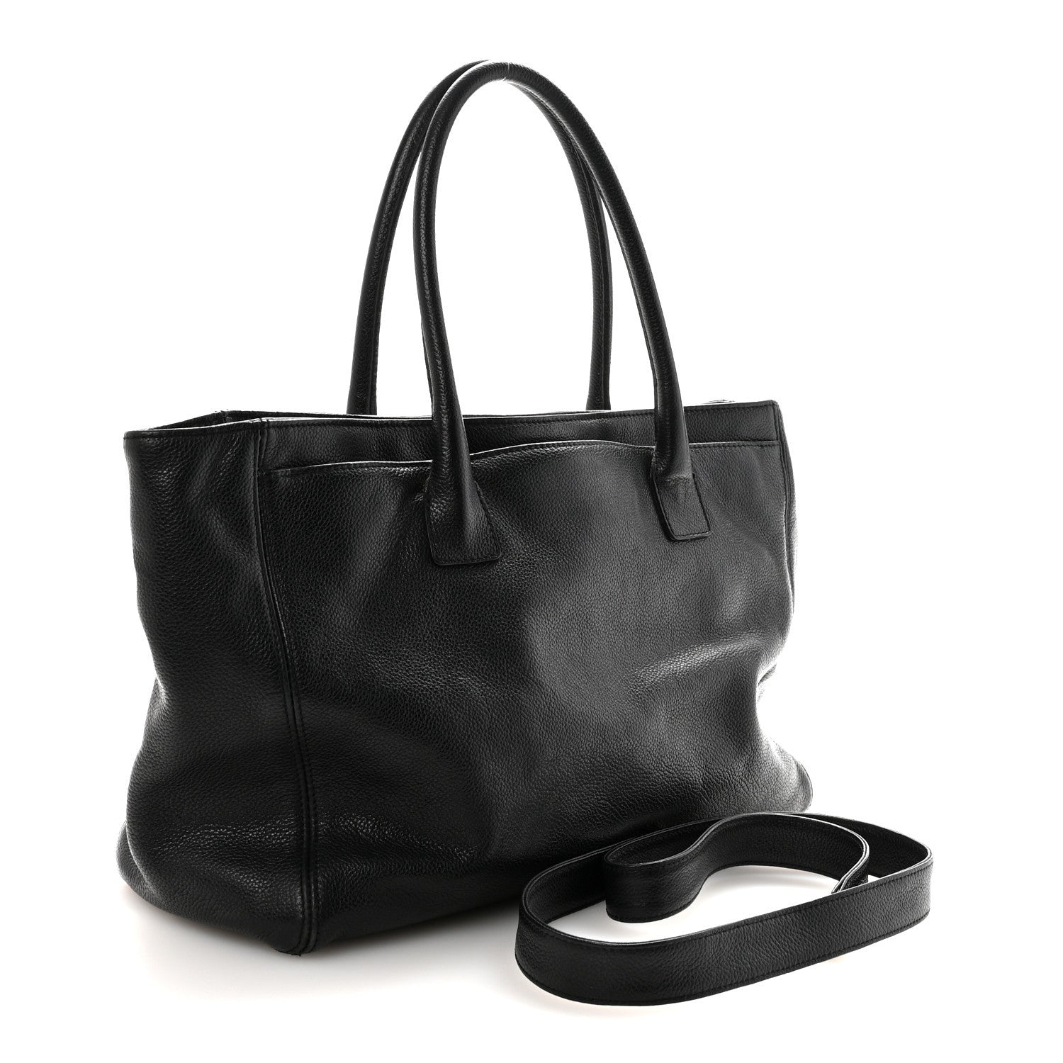 Chanel Calfskin Cerf Executive Shopper Tote Black