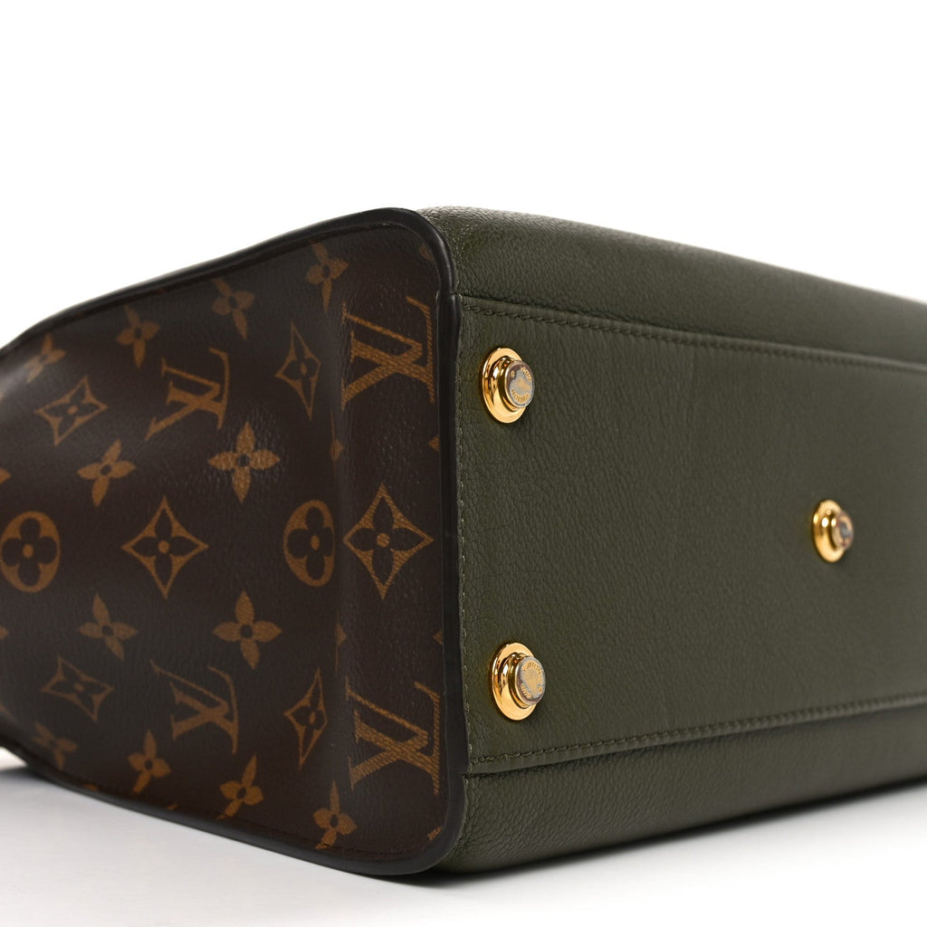 Louis Vuitton Calfskin Monogram On My Side MM Laurier Green Toffee Latte Beige