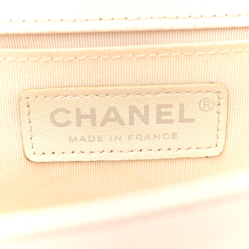 Chanel Caviar Quilted Small Boy Flap White