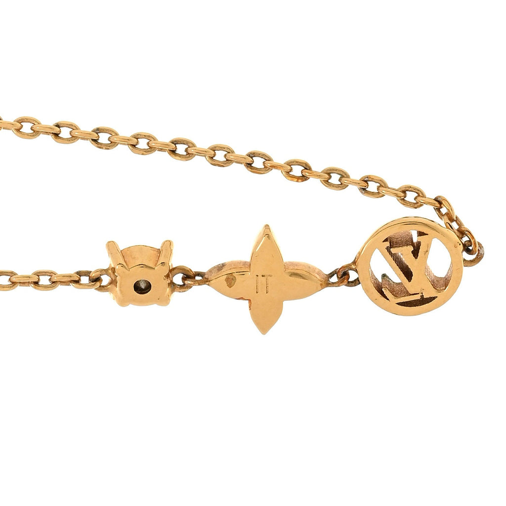 Louis Vuitton Metal Crystal Petit Louis Bracelet Gold