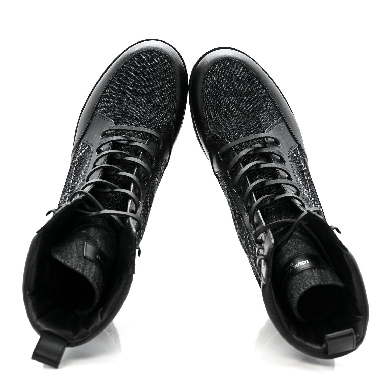 Louis Vuitton Denim Malletage Laureate Platform Desert Boots 39 Dark Blue