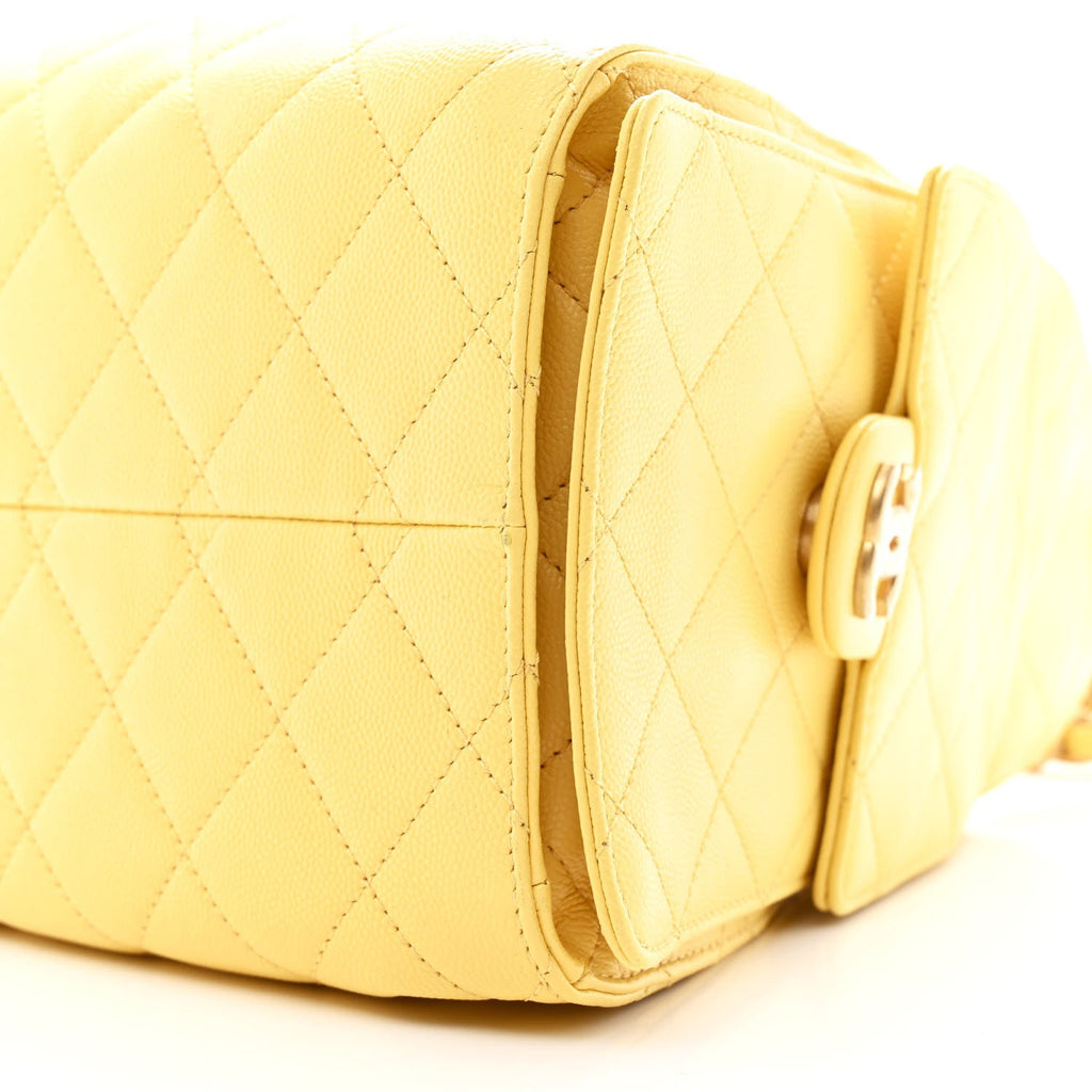 Chanel Caviar Quilted Small Chanel 25 Handbag Light Yellow