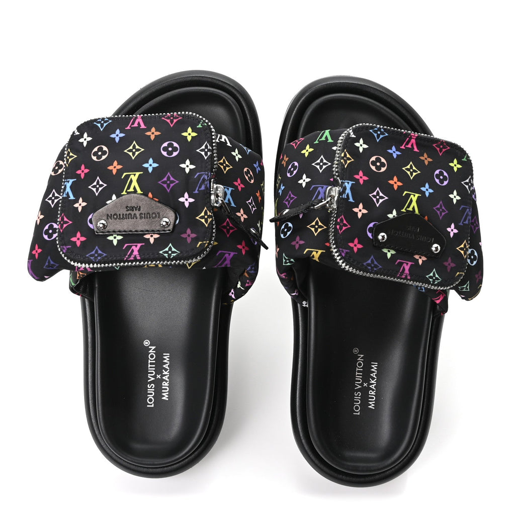 Louis Vuitton LV X TM Monogram Multicolor Pool Pillow Flat Comfort Mule 35 Black