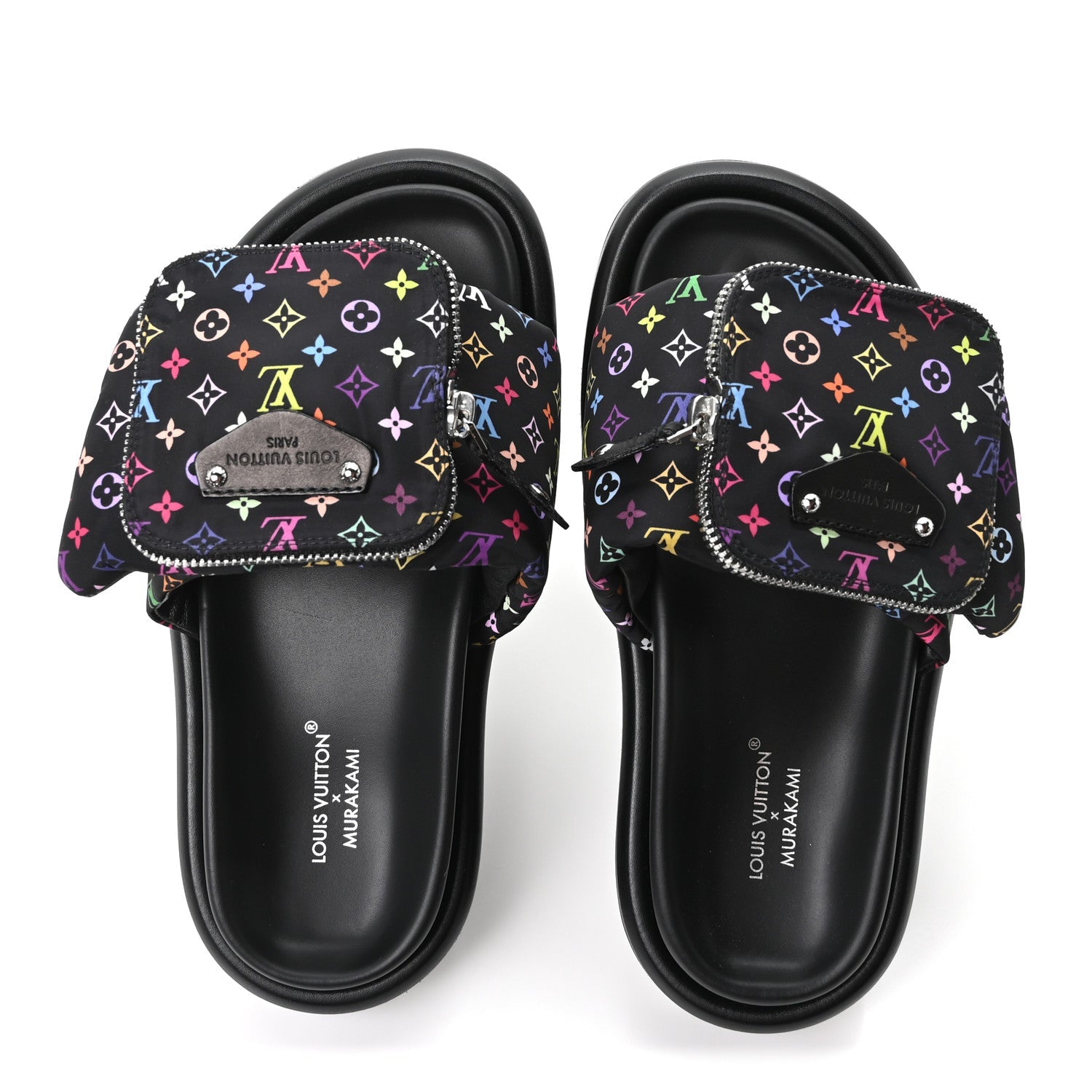 Louis Vuitton LV X TM Monogram Multicolor Pool Pillow Flat Comfort Mule 35 Black