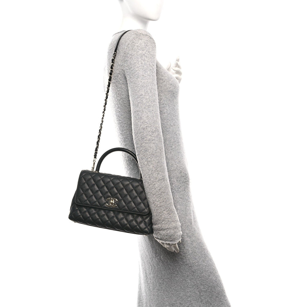 Chanel Caviar Quilted Small Coco Handle Flap Black