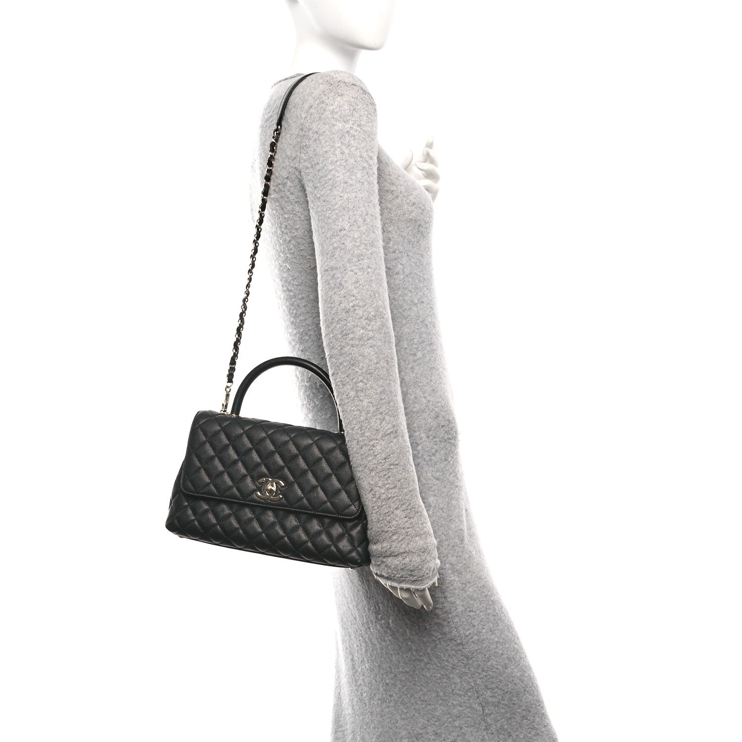 Chanel Caviar Quilted Small Coco Handle Flap Black
