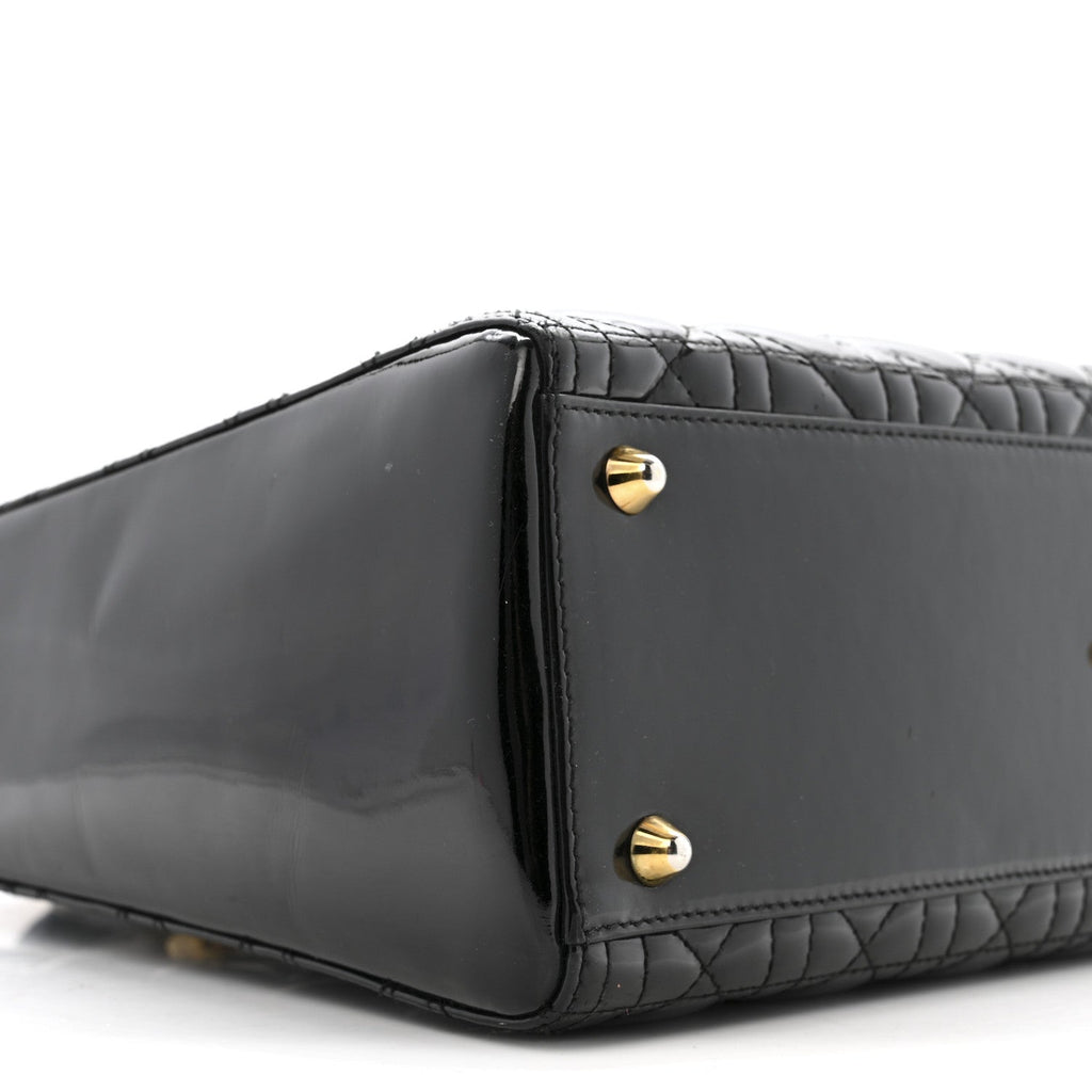 Christian Dior Patent Cannage Large Lady Dior Black