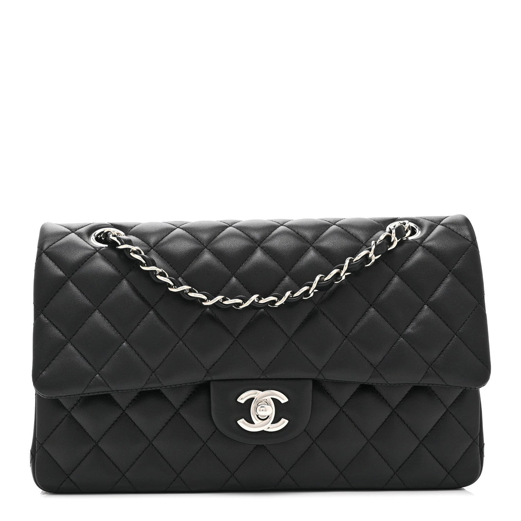 Chanel Lambskin Quilted Medium Double Flap Black