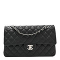 Chanel Lambskin Quilted Medium Double Flap Black