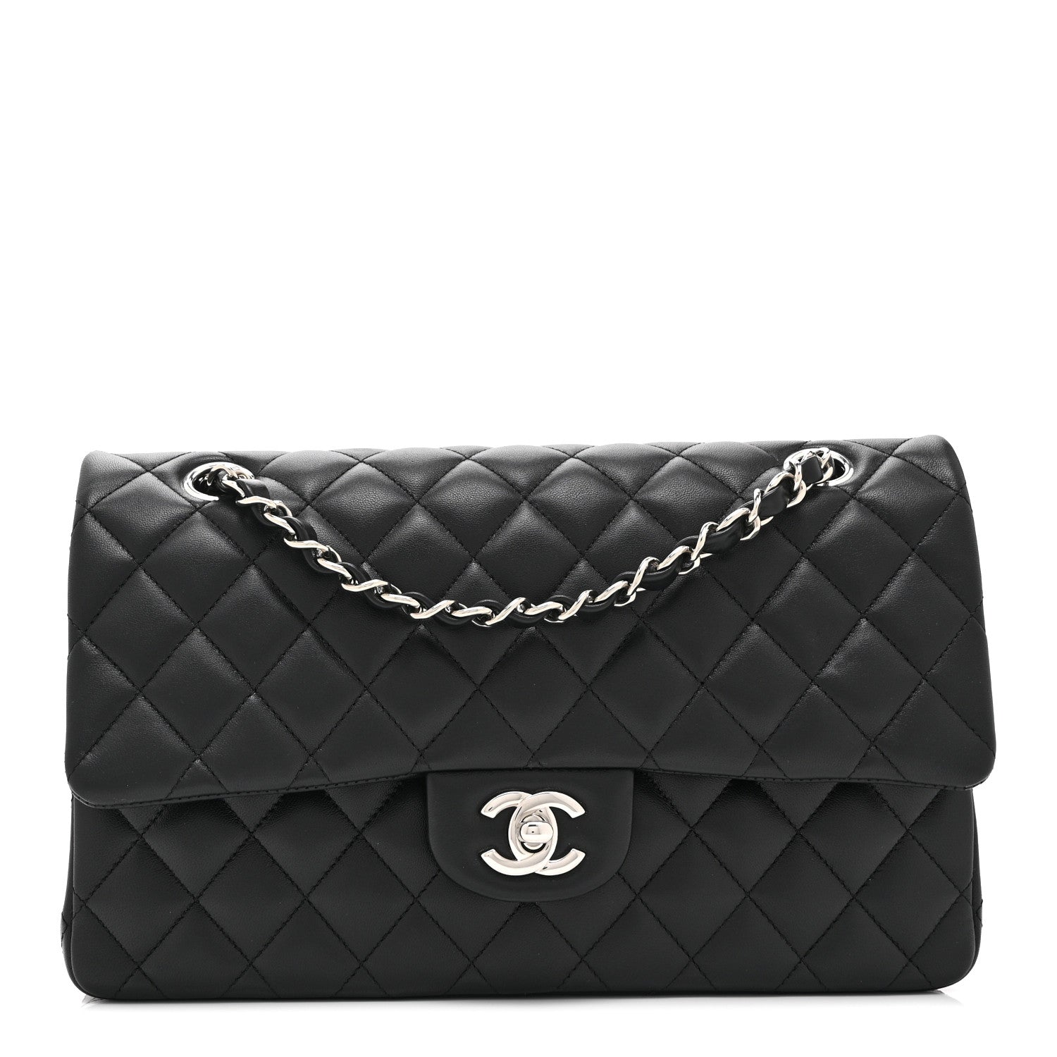 Chanel Lambskin Quilted Medium Double Flap Black
