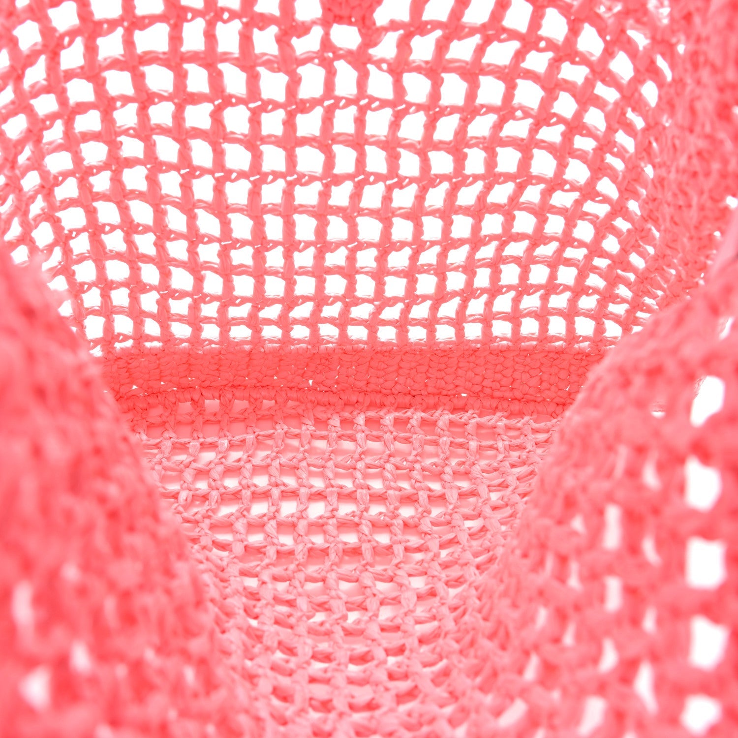 Prada Yarn Raffia Effect Crochet Logo Embroidered Tote Bag Petalo