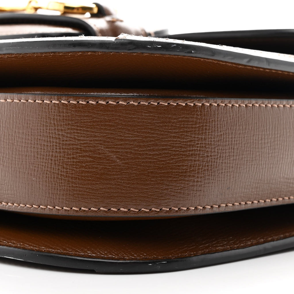 Gucci GG Supreme Monogram Horsebit 1955 Shoulder Bag Beige Brown Sugar