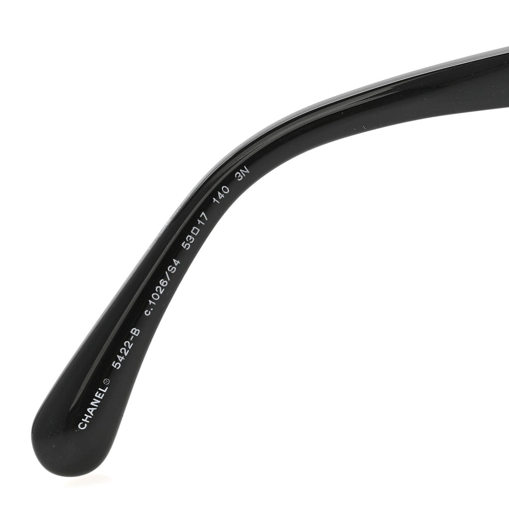 Acetate Strass Square Sunglasses 5422-B Black White