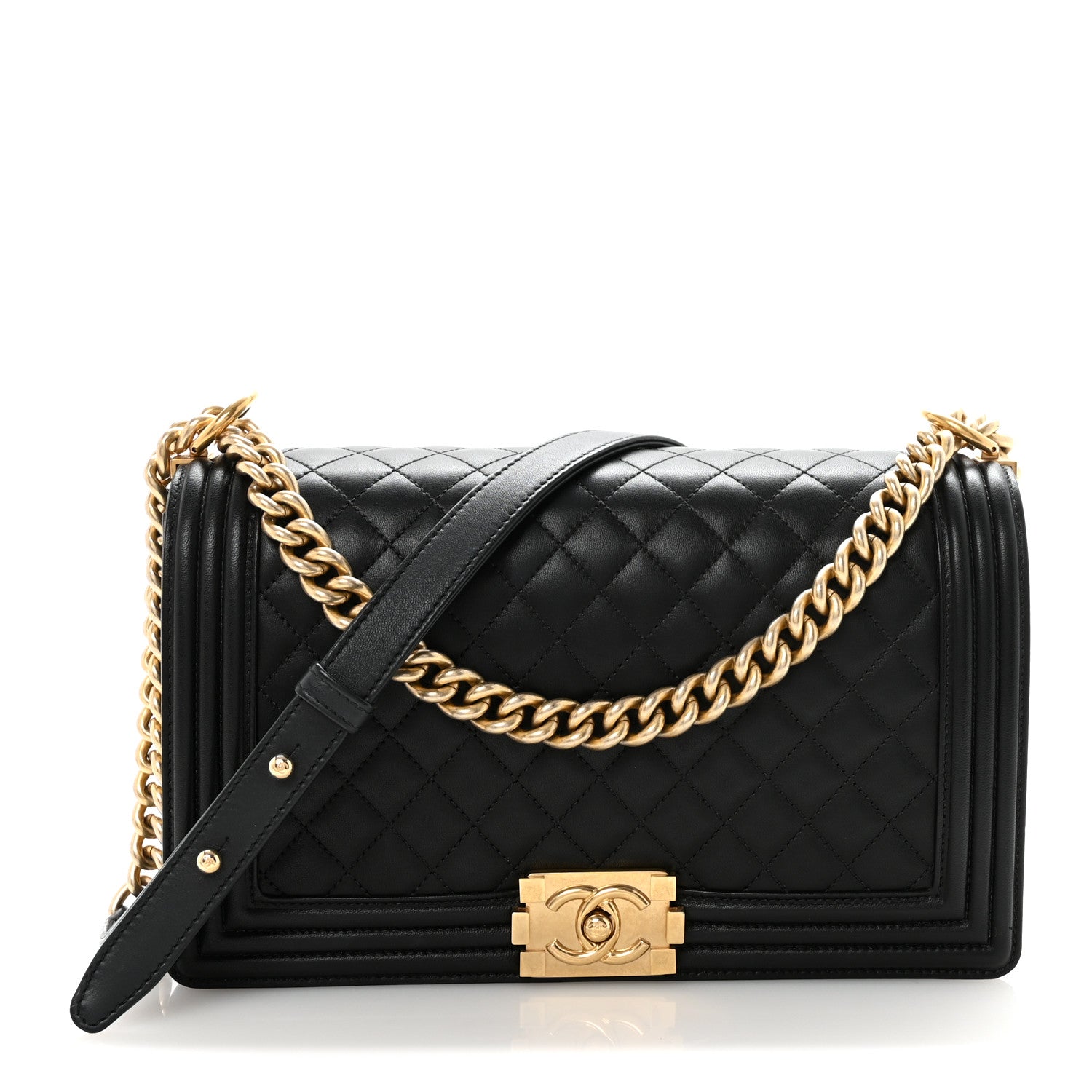 Chanel Lambskin Quilted New Medium Boy Flap Black