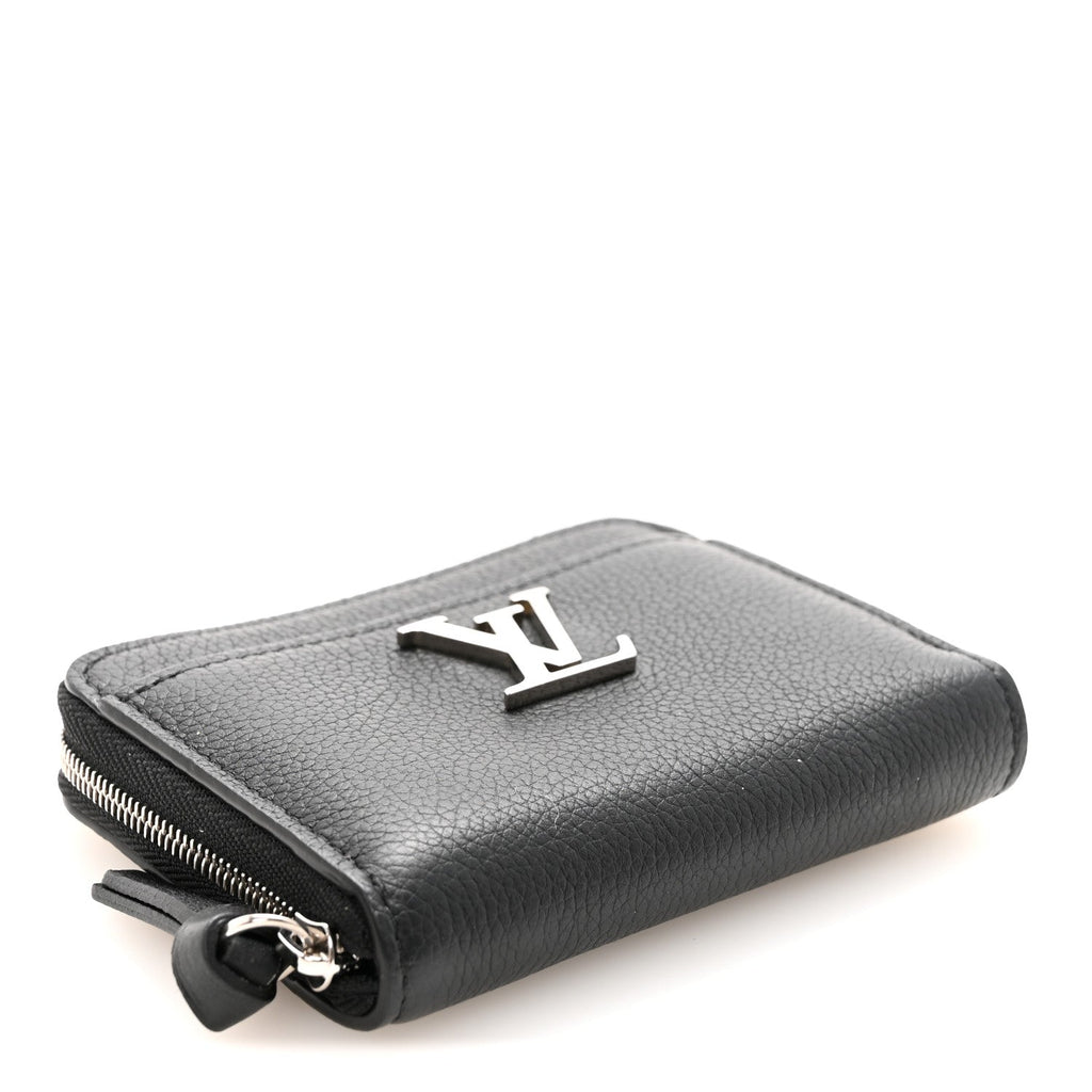 Louis Vuitton Calfskin Lockme Zippy Coin Purse Black