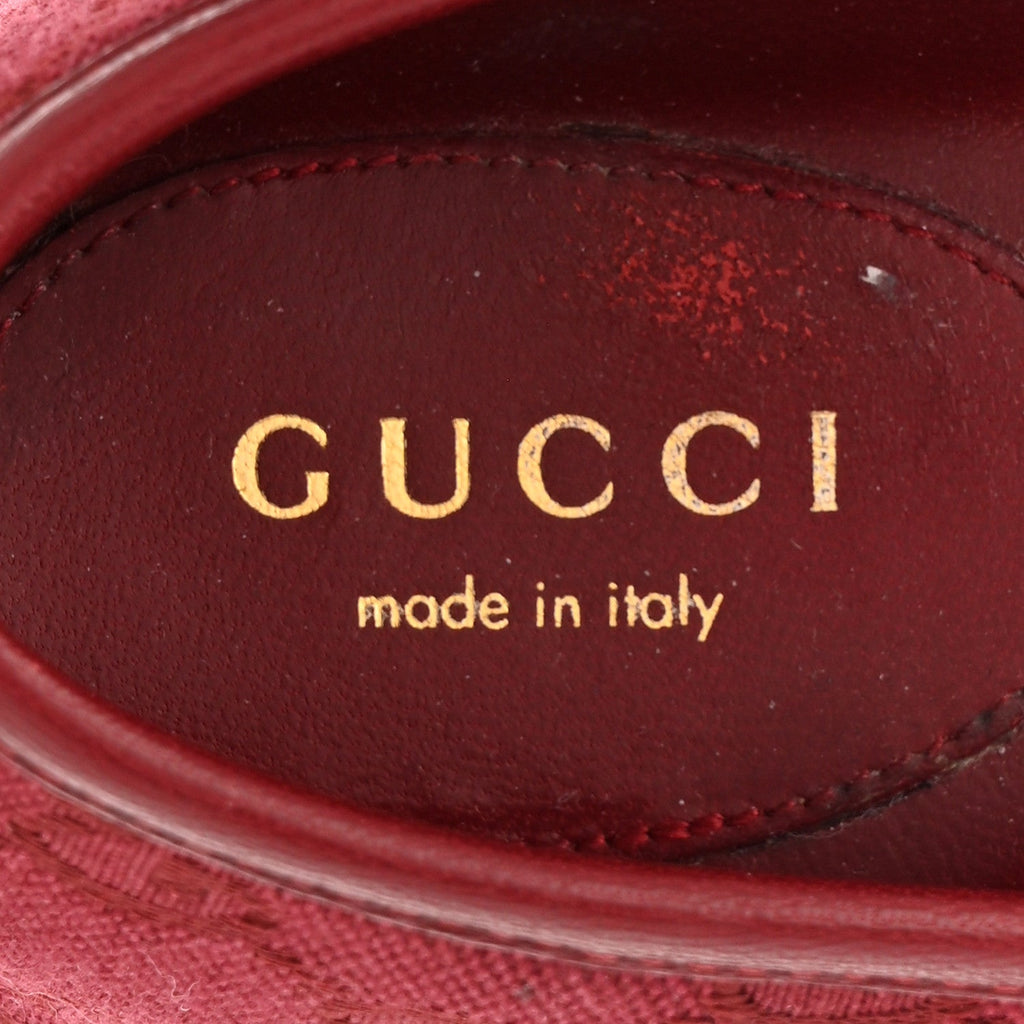 Gucci GG Monogram Horsebit Ballet Flats 40 Rosso Ancora