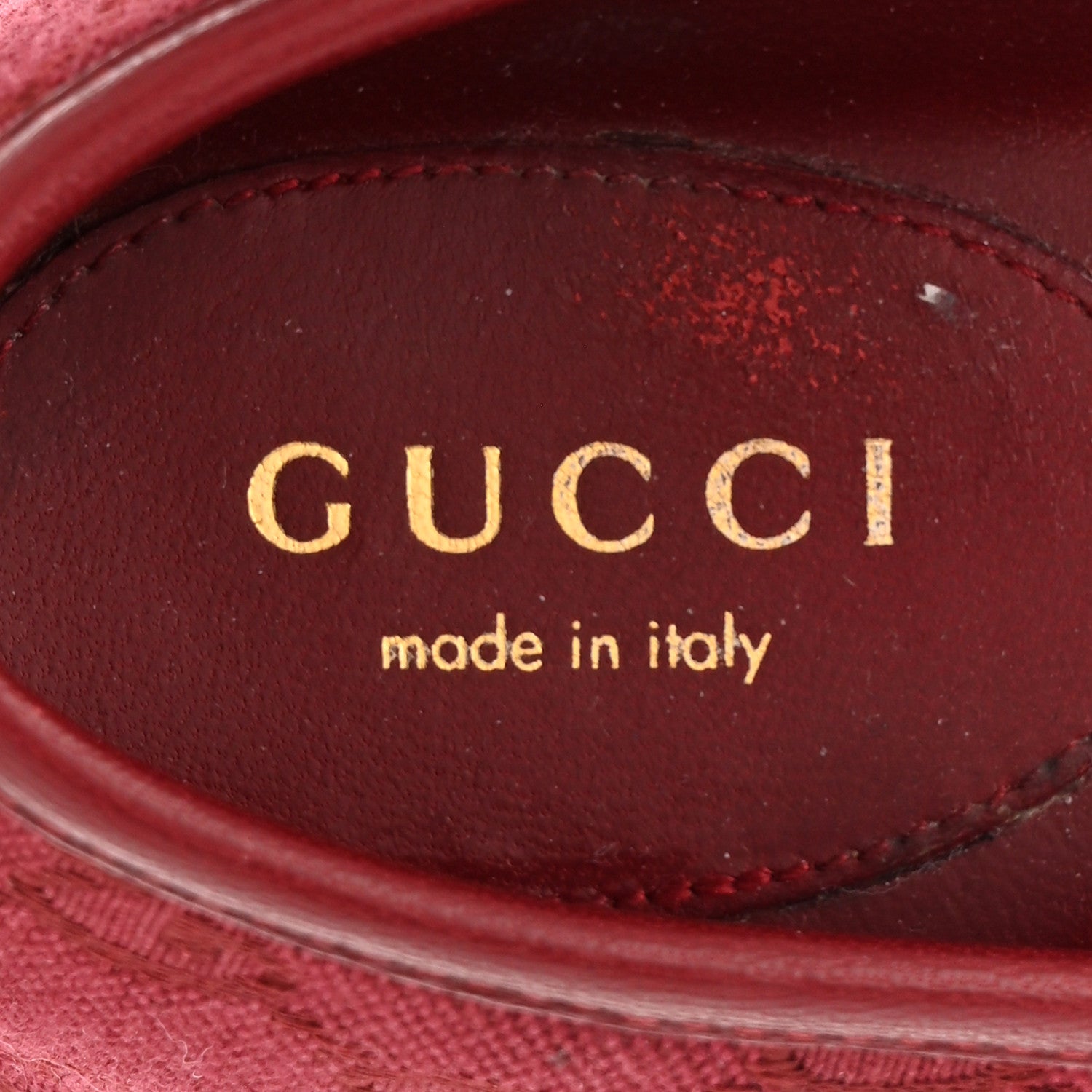 Gucci GG Monogram Horsebit Ballet Flats 40 Rosso Ancora