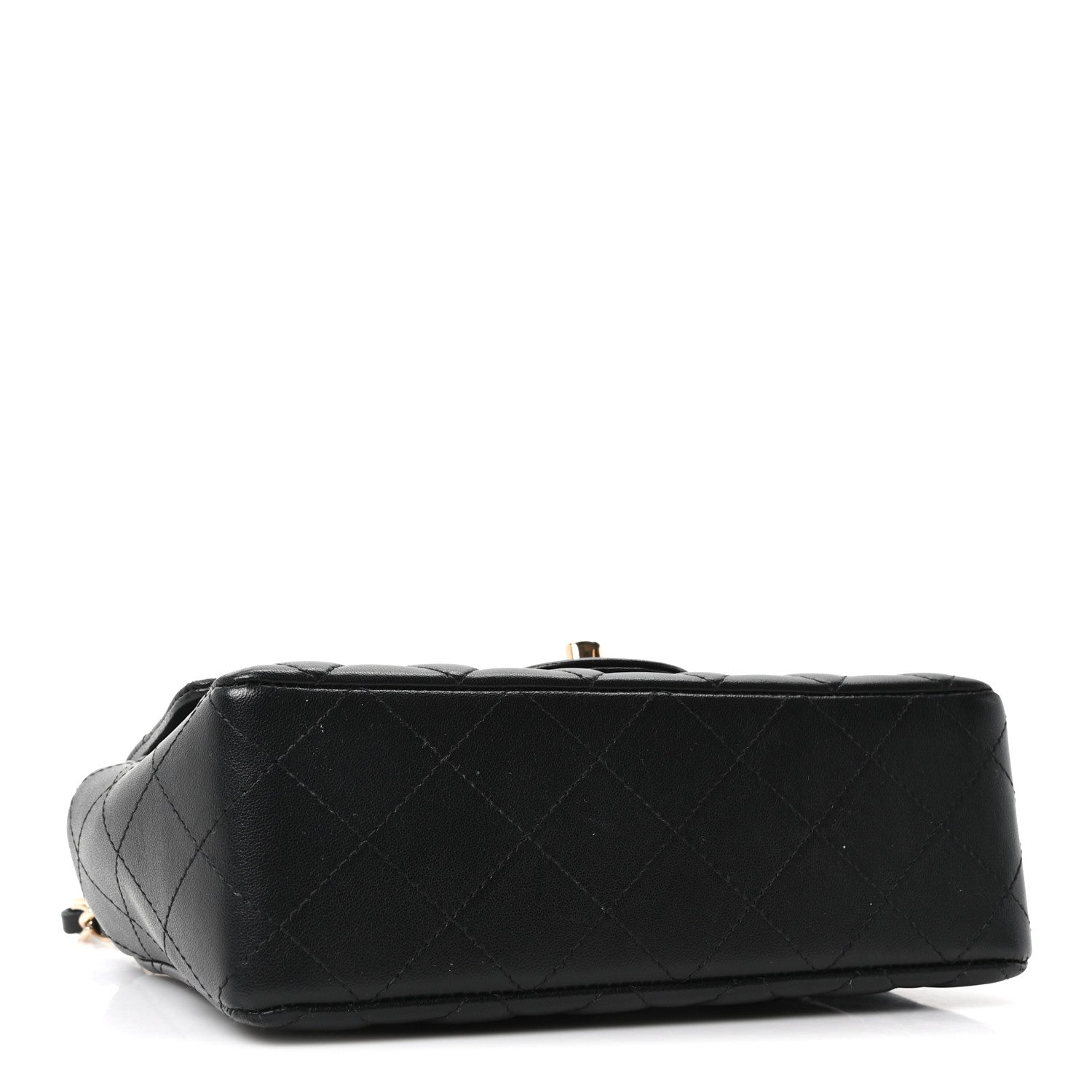 Chanel Lambskin Quilted Mini Rectangular Flap Black