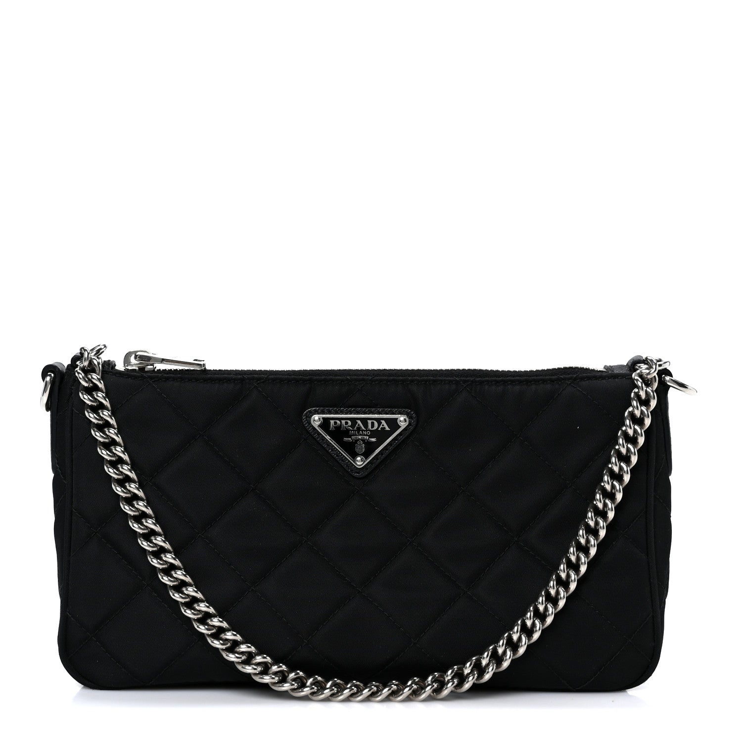Prada Nylon Tessuto Impuntu Quilted Crossbody Bag Black