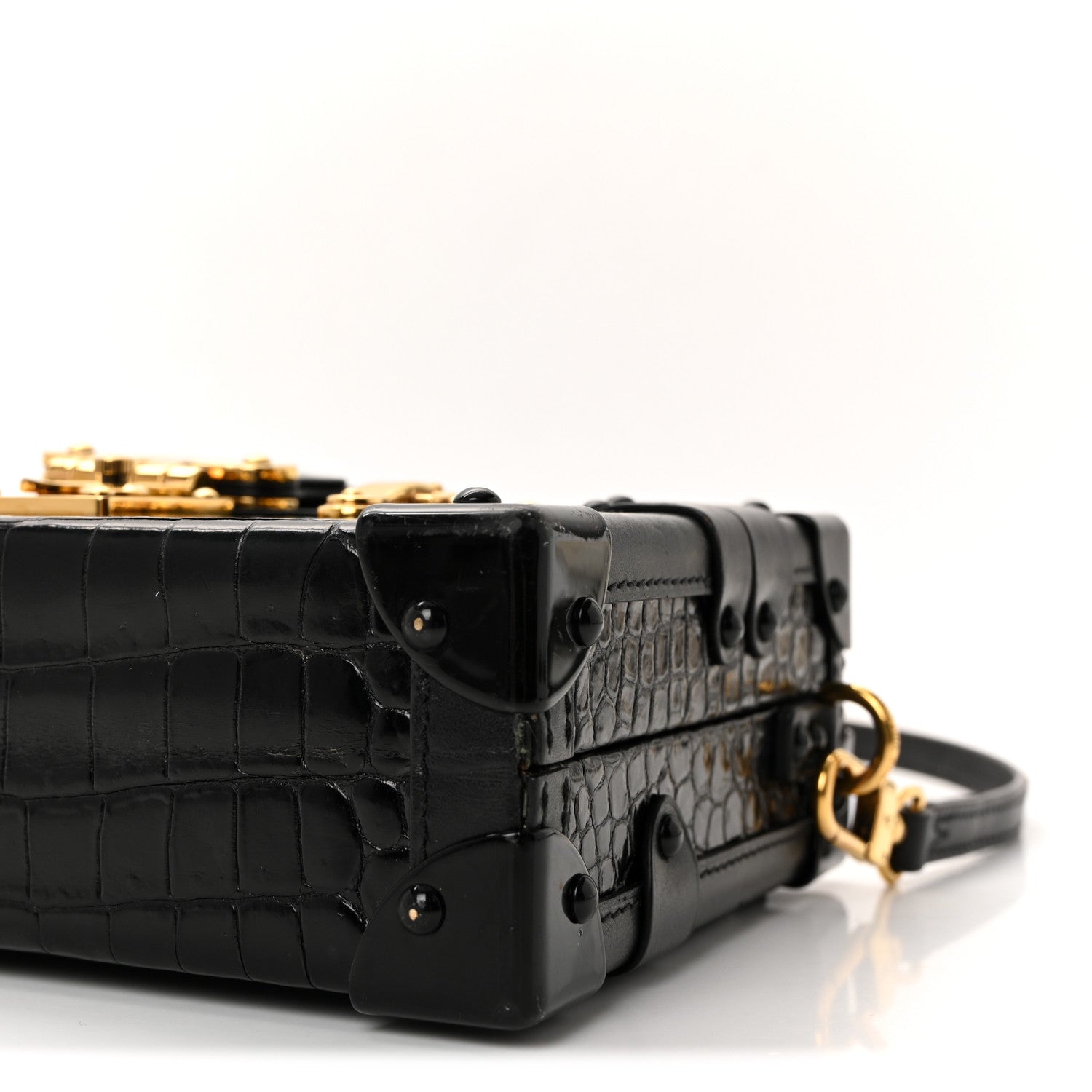 Louis Vuitton Crocodile Petite Malle Black