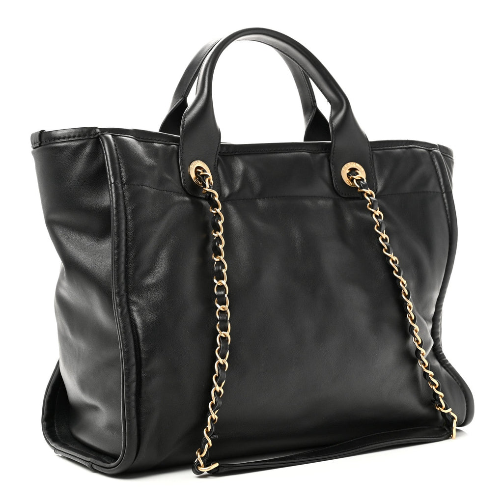 Chanel Calfskin Small Deauville Tote Black