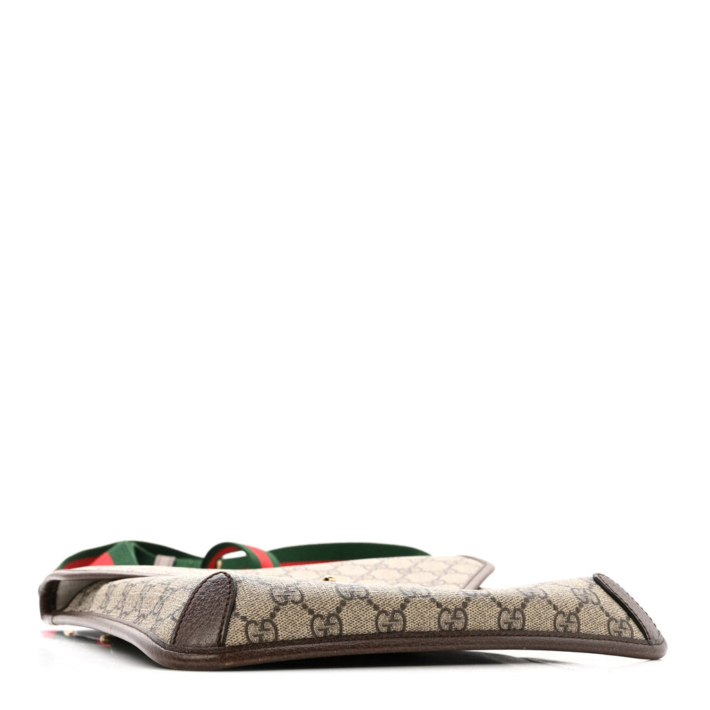 Gucci GG Supreme Monogram Web Medium Neo Vintage Flap Messenger Bag Beige New Acero