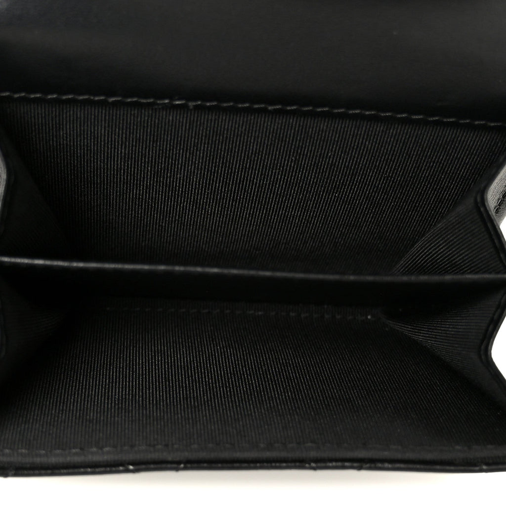 Aged Calfskin Quilted Reissue Flap Card Holder Wallet So Black