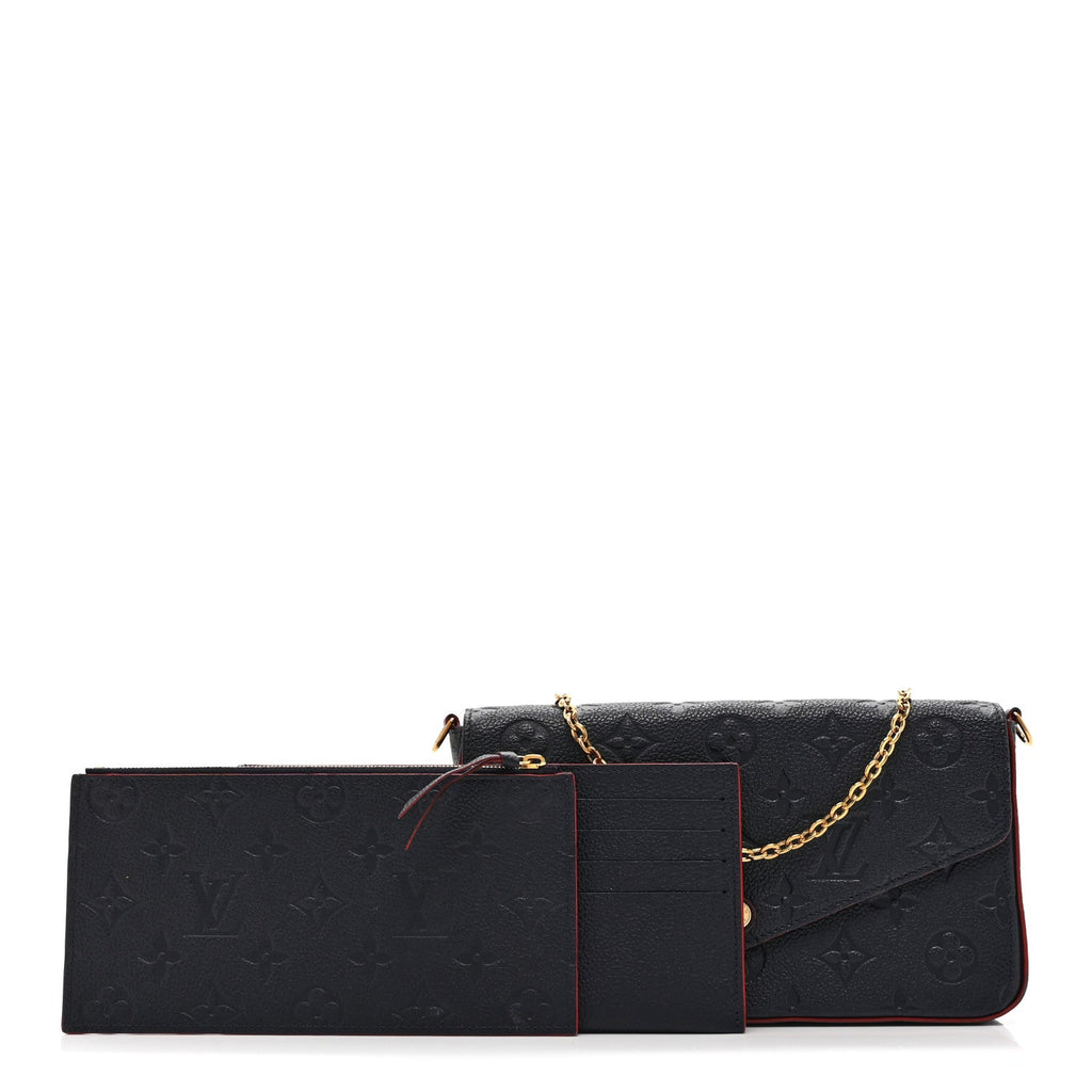 Louis Vuitton Empreinte Pochette Felicie Chain Wallet Marine Rouge