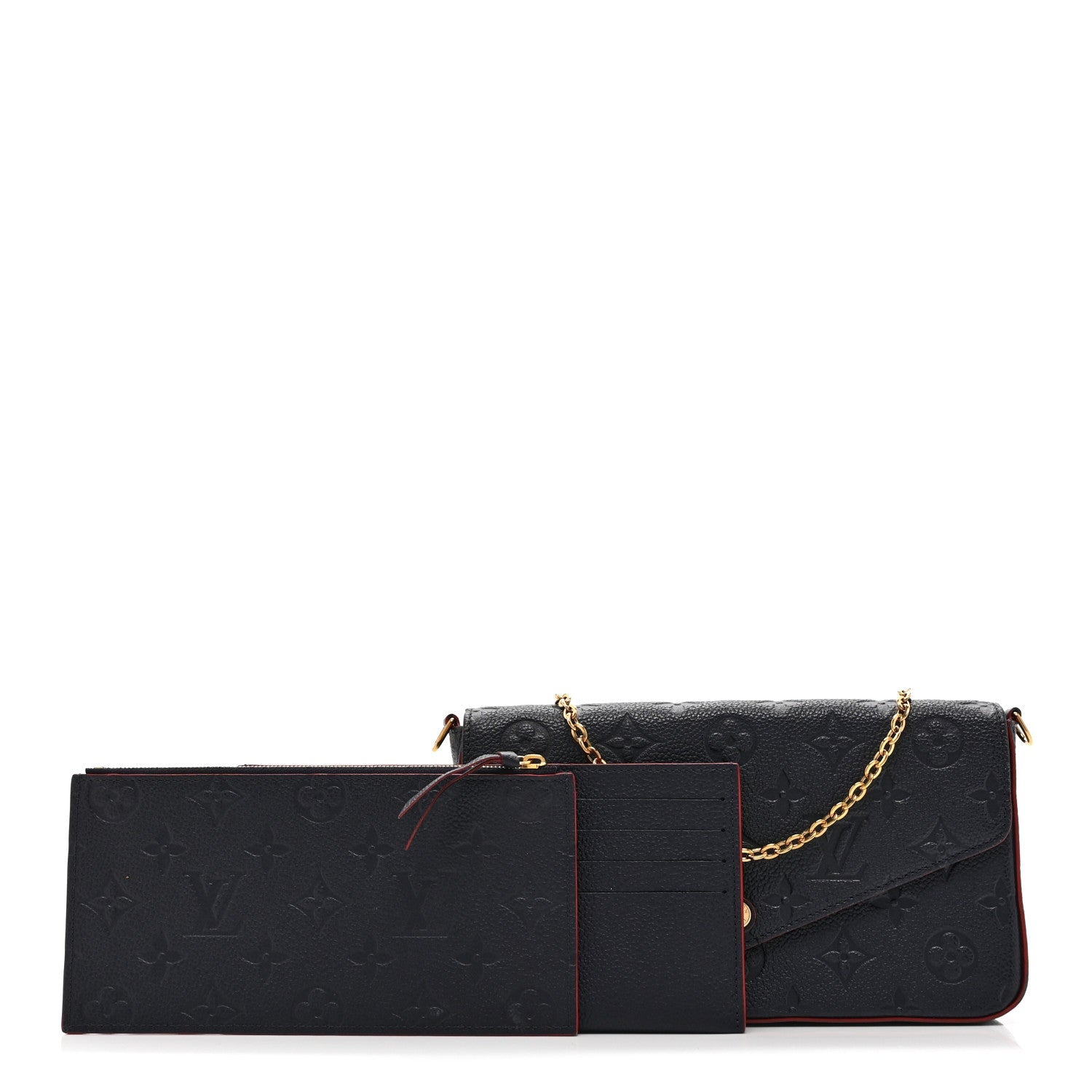 Louis Vuitton Empreinte Pochette Felicie Chain Wallet Marine Rouge