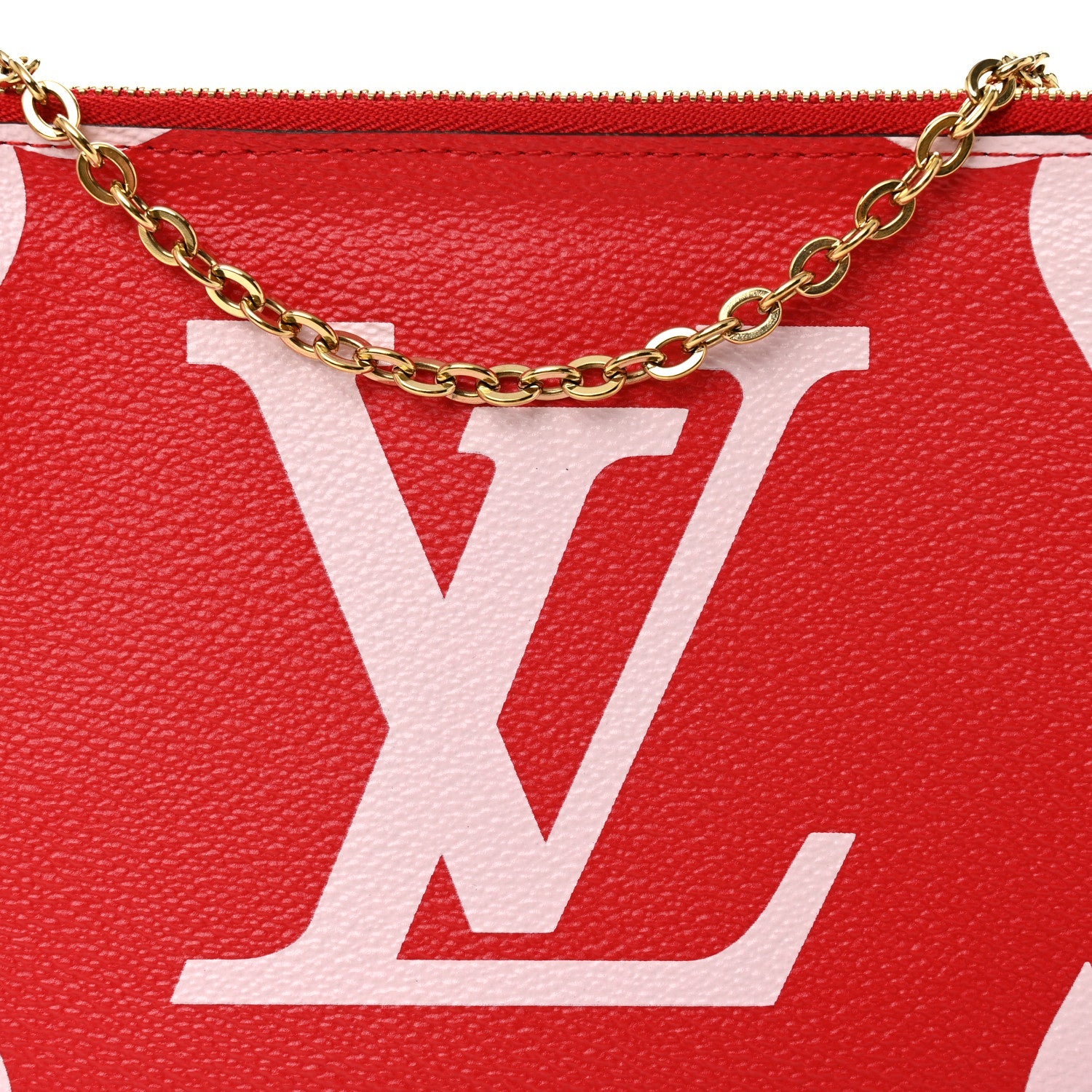 Louis Vuitton Monogram Giant Double Zip Pochette Rouge