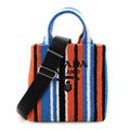 Prada Terry Cloth Small Stripe Tote Arancio