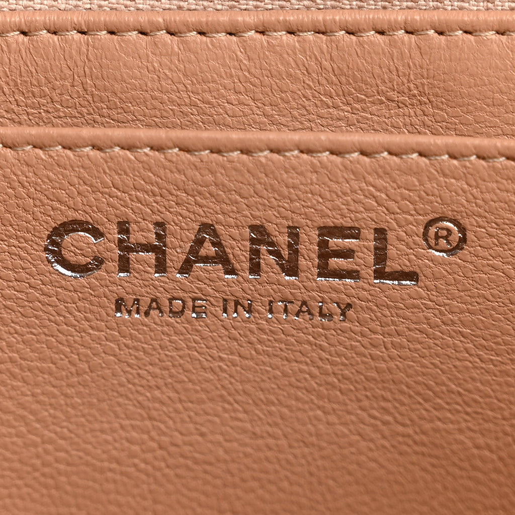 Chanel Caviar Quilted Jumbo Single Flap Dark Beige