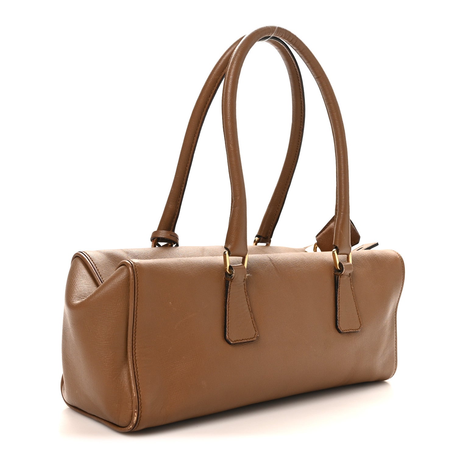 Prada Saffiano Rectangular Shoulder Bag Brown