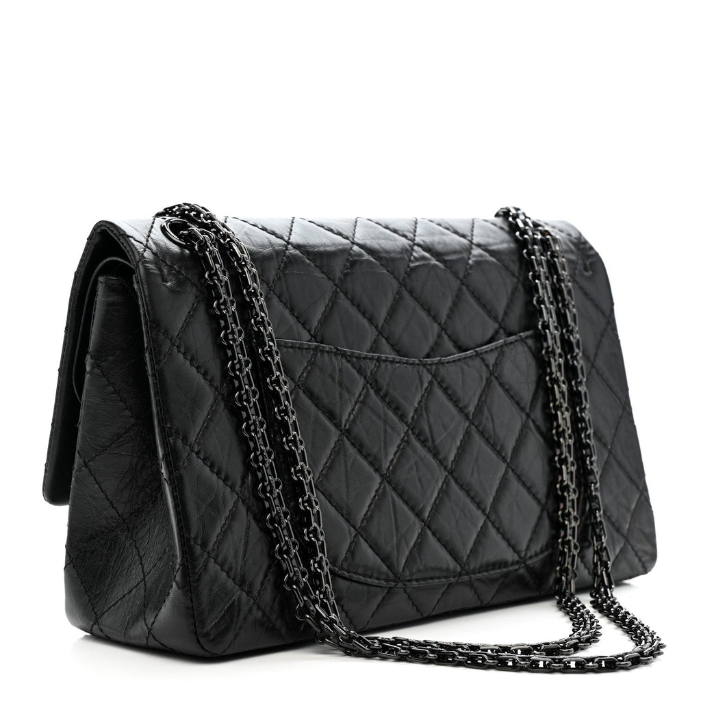 Chanel Aged Calfskin Quilted 2.55 Reissue 226 Flap So Black