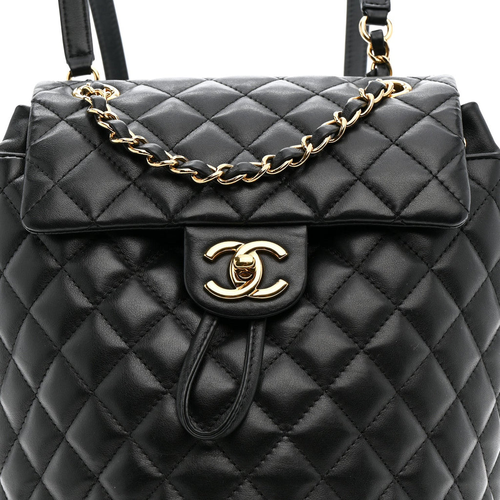 Chanel Calfskin Quilted Small Urban Spirit Backpack Black