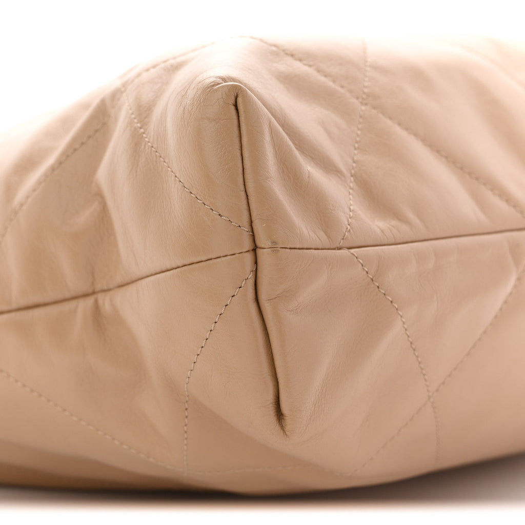 Chanel Shiny Calfskin Quilted Chanel 22 Beige