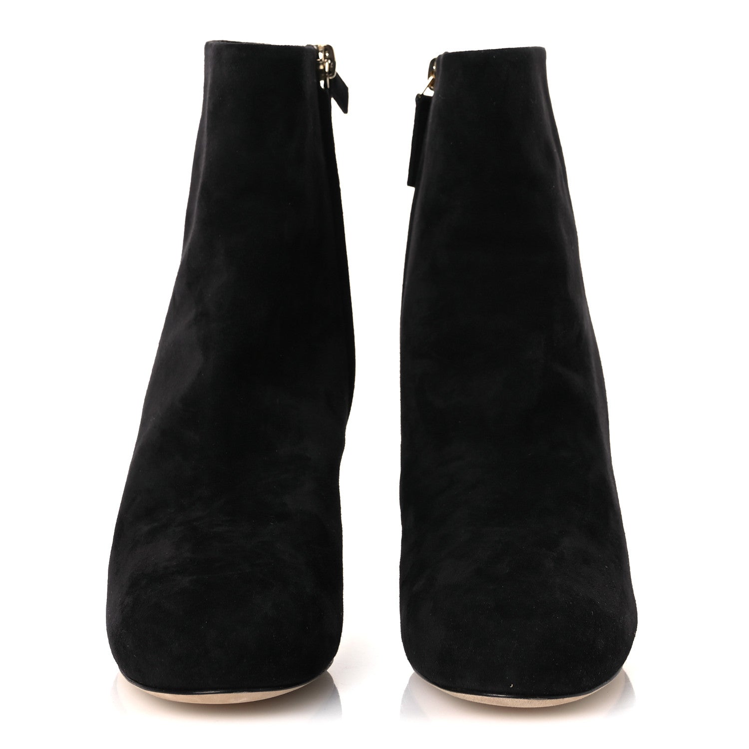 Chanel Suede Grosgrain CC Short Boots 36.5 Black