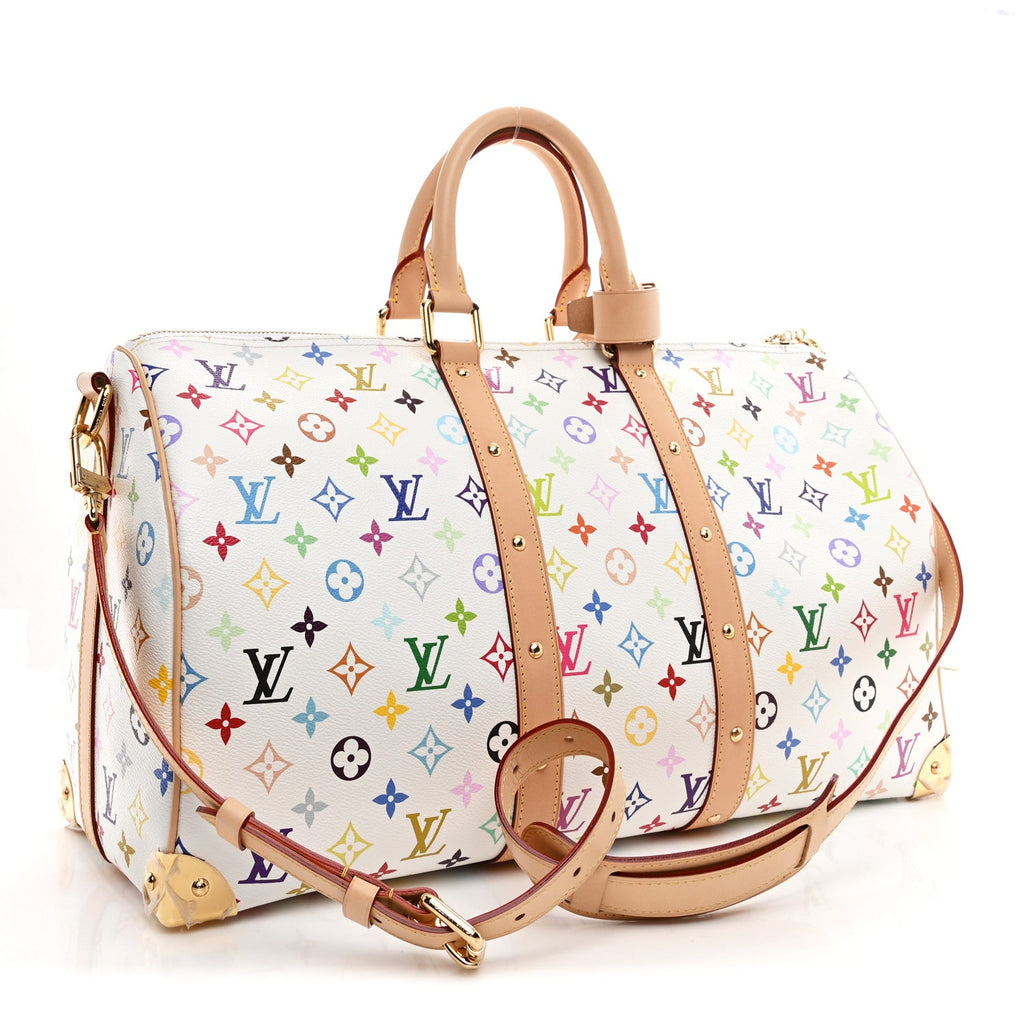 Louis Vuitton LV X TM Monogram Multicolor Keepall Bandouliere 45 White