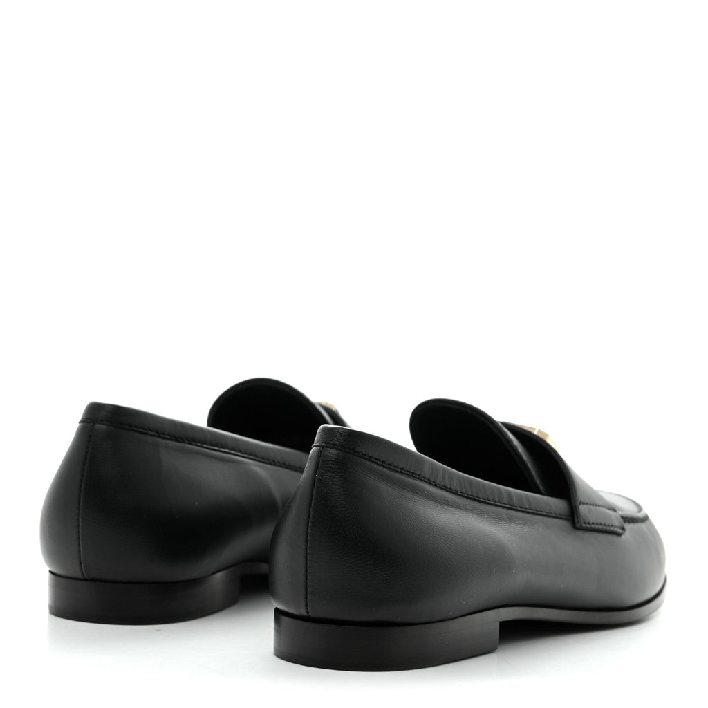 Lambskin Enamel CC Moccasin Loafers 37 Black