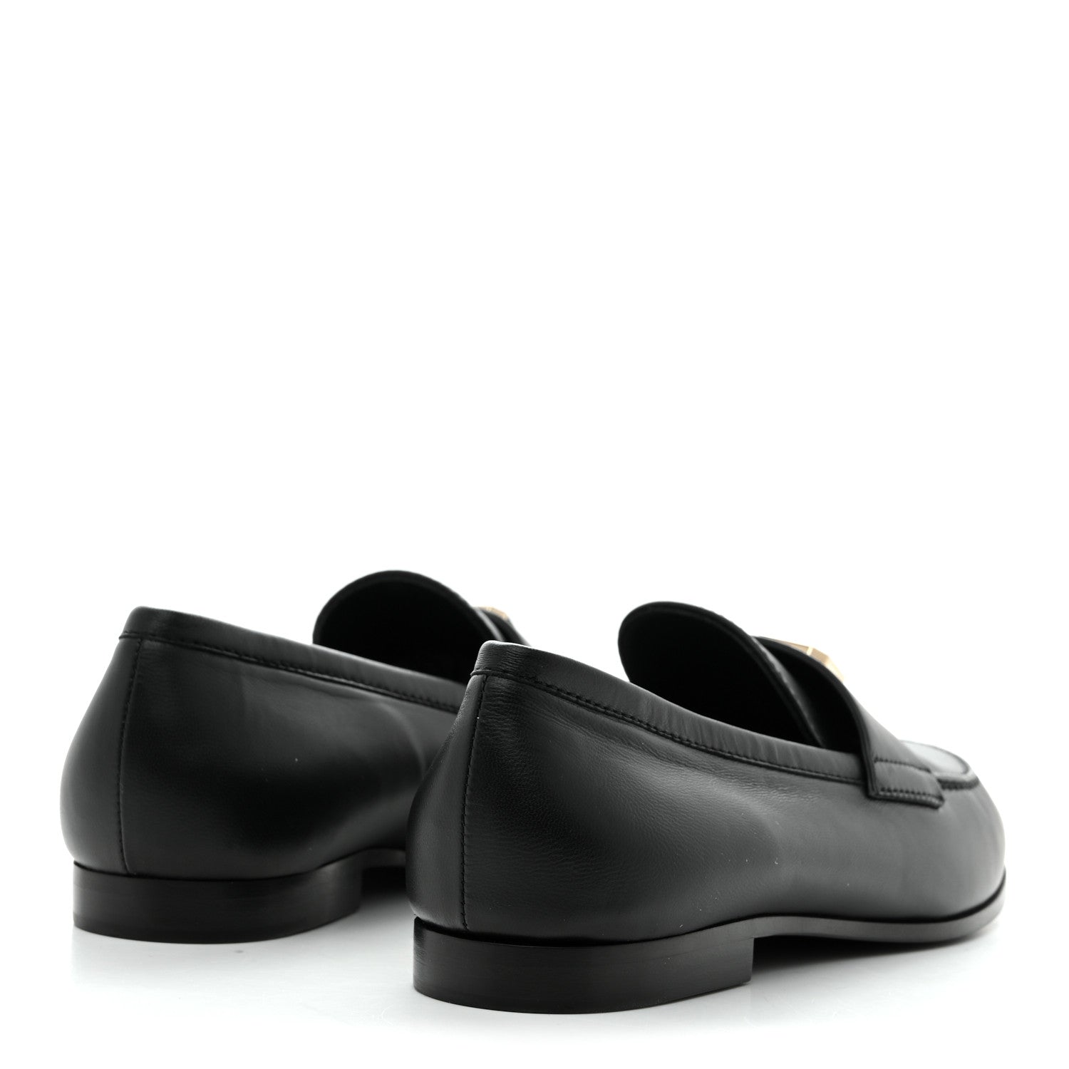 Lambskin Enamel CC Moccasin Loafers 37 Black