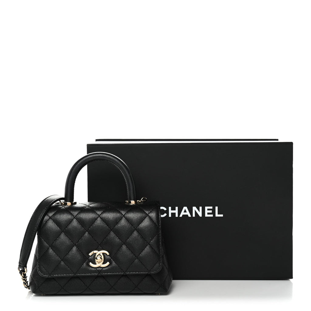 Chanel Caviar Quilted Extra Mini Coco Handle Flap Black