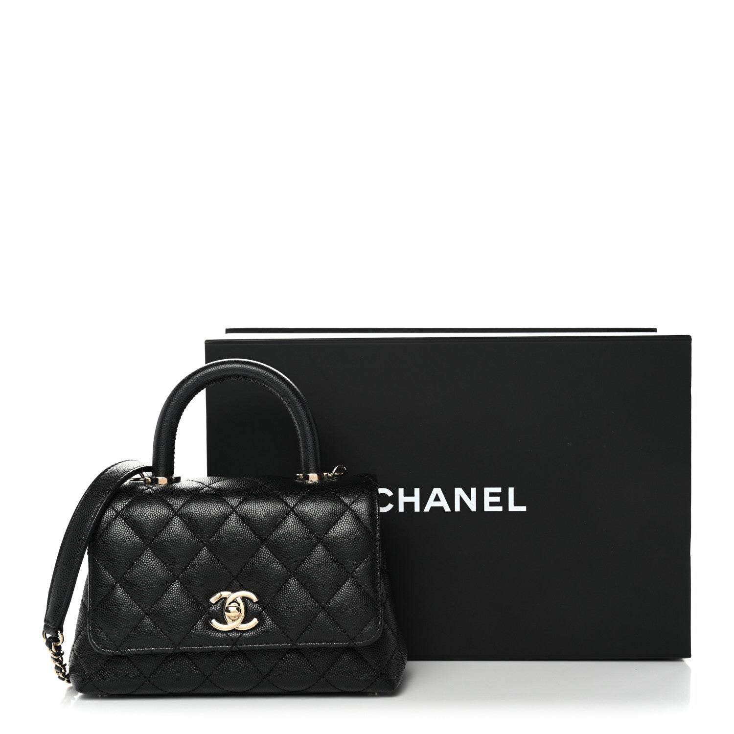 Chanel Caviar Quilted Extra Mini Coco Handle Flap Black