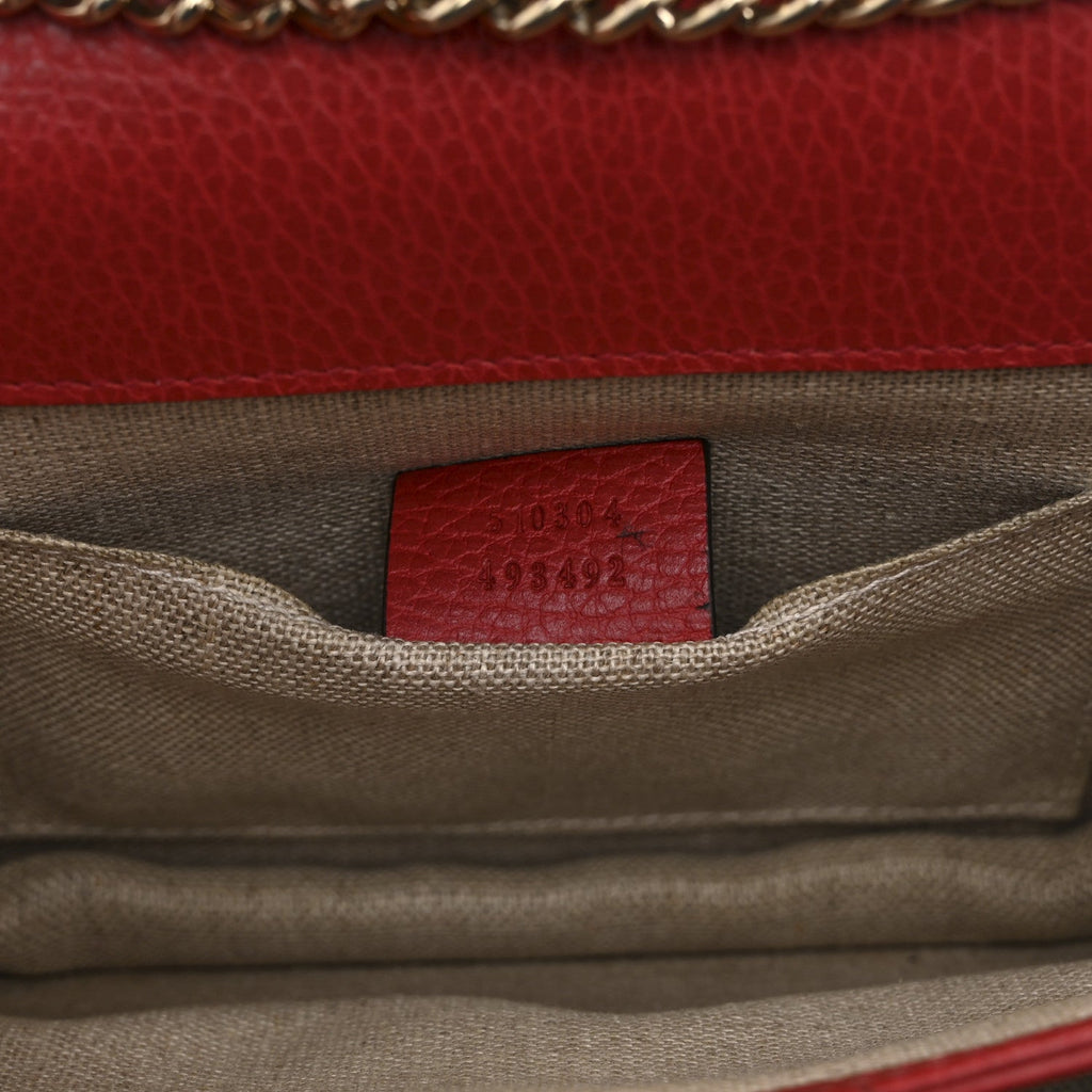 Gucci Dollar Calfskin Small Interlocking G Shoulder Bag Red