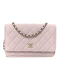 Chanel Caviar Quilted Tiny CC Wallet On Chain WOC Light Pink